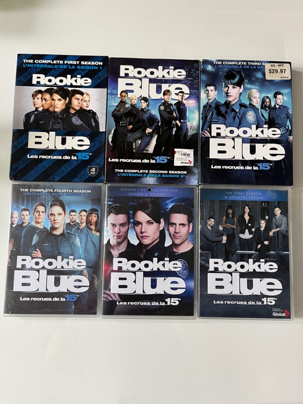 Rookie Blue DVD Box Sets Seasons 1-5 + the Final Season.